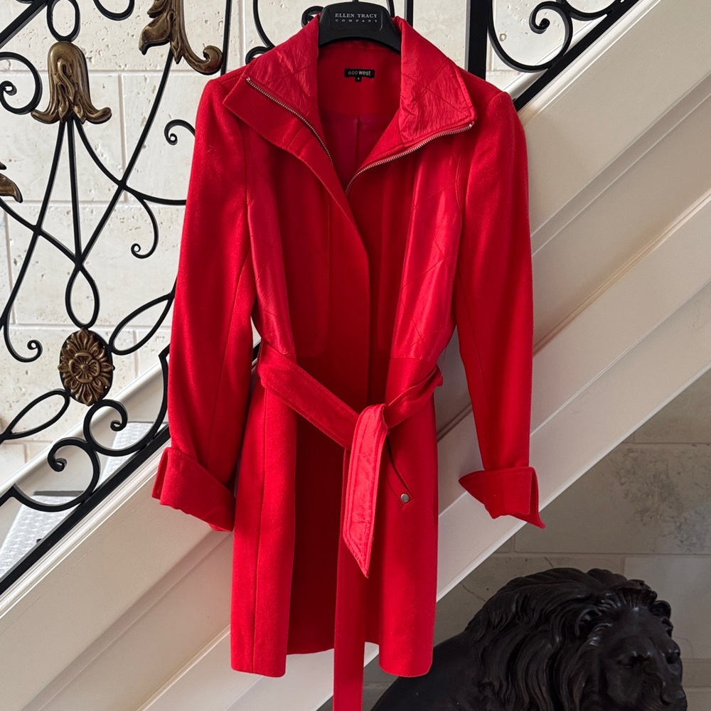 Chic Red Trench Coat by Black Brown 1826